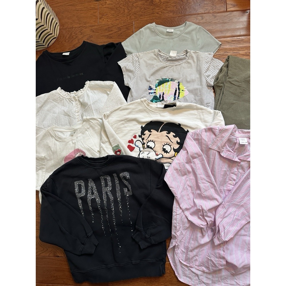 Zara Girls 11 12 13 14 Clothing Lot Bundle 10 Pcs Betty Boop PARIS Sweatshirt